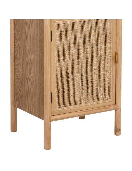 Vitrine étroite bois naturel et rotin 46,5x40x175 cm Heraloro  - 7