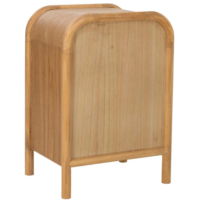 Table de chevet bois miel et rotin 45x35x66 cm Heraloro  - 5