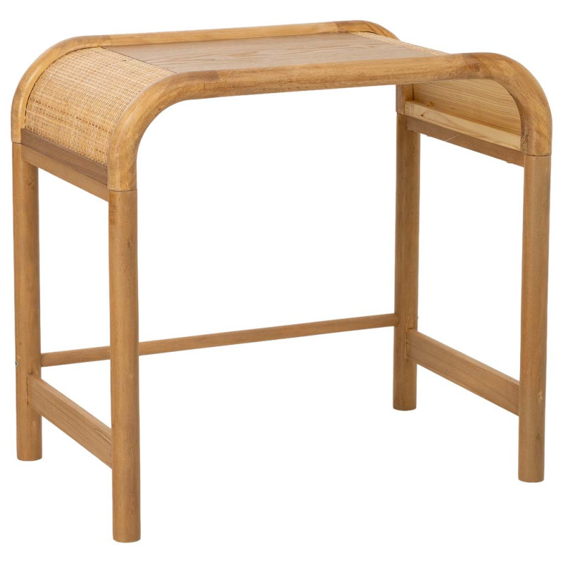 Tables gigognes bois et rotin lot de 3 60/51/42 cm Heraloro  - 4
