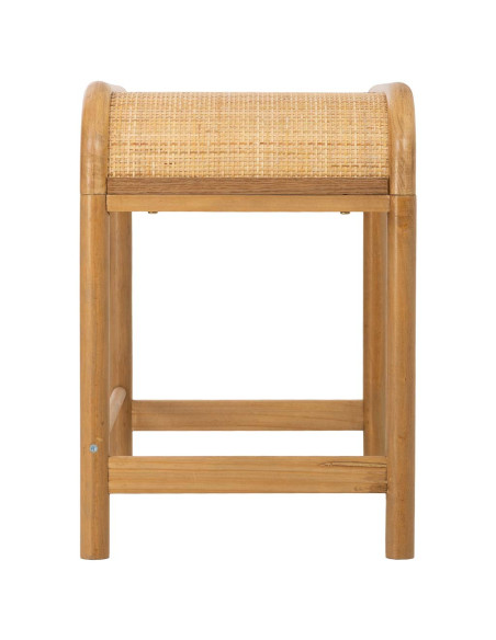 Tables gigognes bois et rotin lot de 3 60/51/42 cm Heraloro  - 6