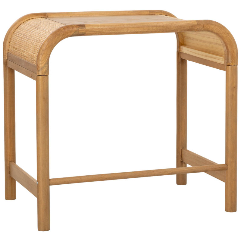 Tables gigognes bois et rotin lot de 3 60/51/42 cm Heraloro  - 7