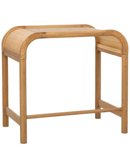 Tables gigognes bois et rotin lot de 3 60/51/42 cm Heraloro  - 7