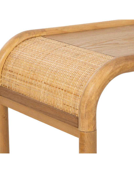 Tables gigognes bois et rotin lot de 3 60/51/42 cm Heraloro  - 8