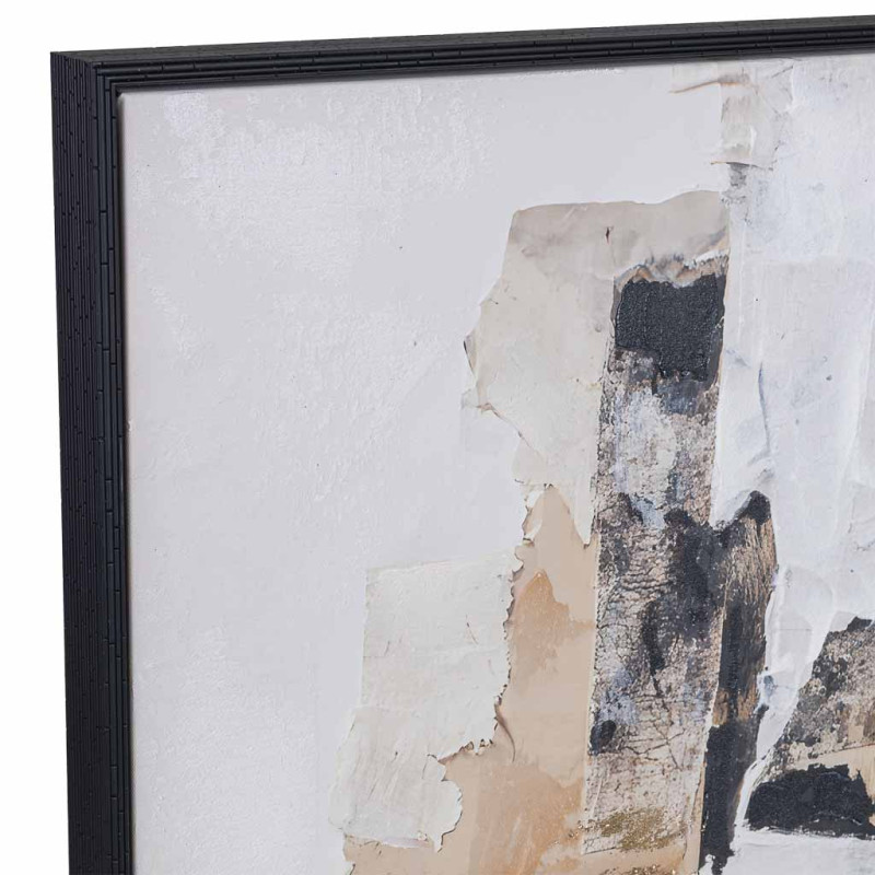 Tableau visage abstrait noir beige sur toile 83x123 cm Ivernuna  - 4