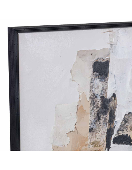 Tableau visage abstrait noir beige sur toile 83x123 cm Ivernuna  - 4
