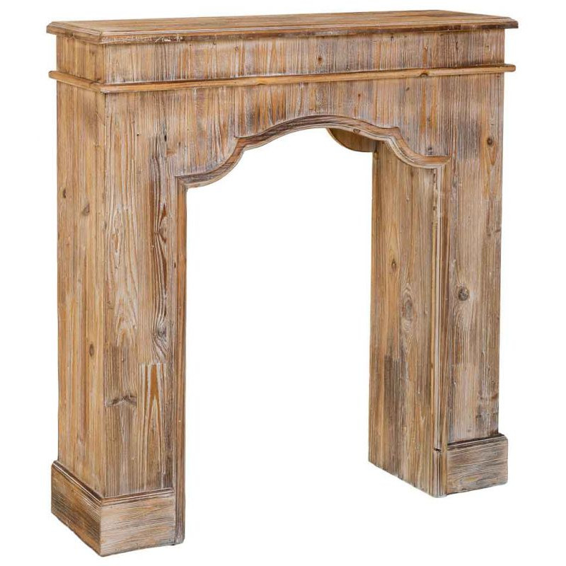 Manteau de cheminée décoratif bois vieilli 100x29x110 cm Raveloro  - 1
