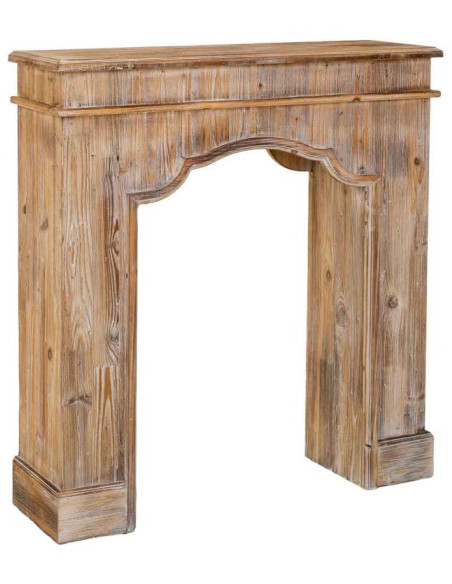Manteau de cheminée décoratif bois vieilli 100x29x110 cm Raveloro  - 1