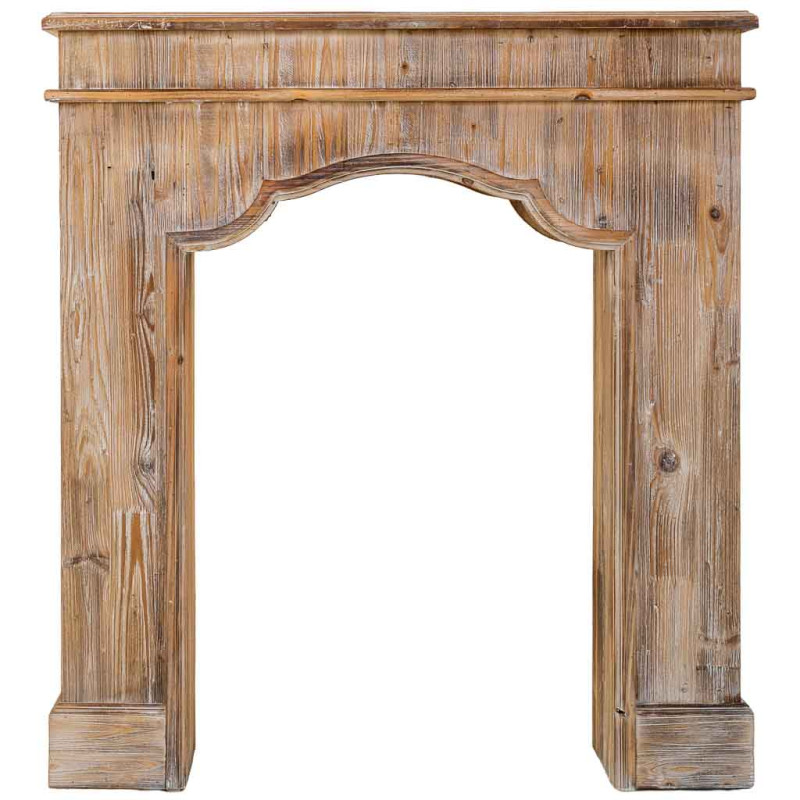 Manteau de cheminée décoratif bois vieilli 100x29x110 cm Raveloro  - 3