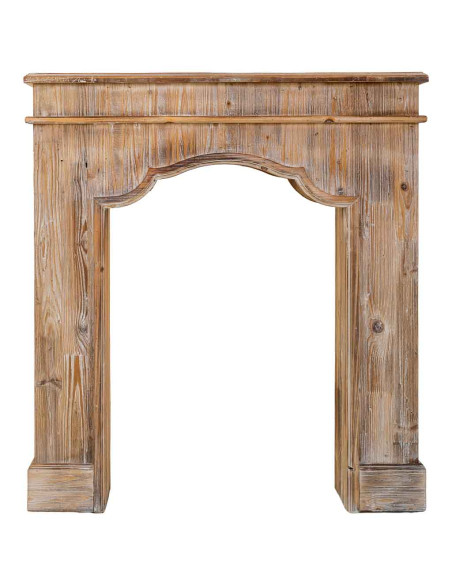 Manteau de cheminée décoratif bois vieilli 100x29x110 cm Raveloro  - 3