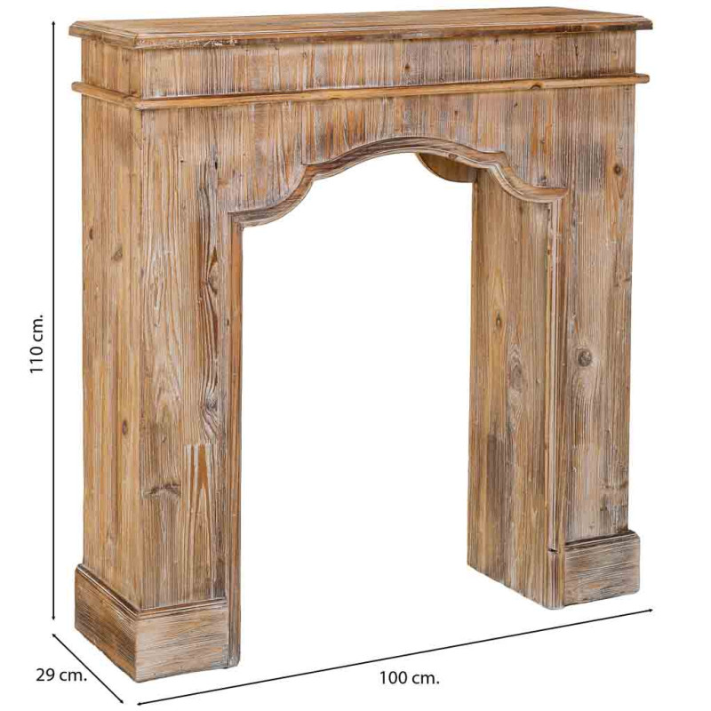 Manteau de cheminée décoratif bois vieilli 100x29x110 cm Raveloro  - 9