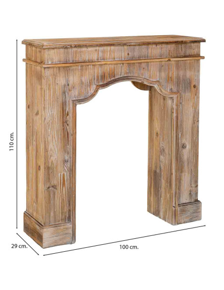 Manteau de cheminée décoratif bois vieilli 100x29x110 cm Raveloro  - 9
