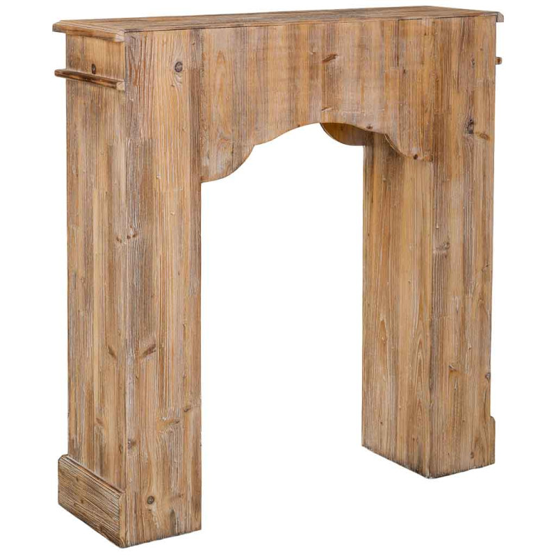 Manteau de cheminée décoratif bois vieilli 100x29x110 cm Raveloro  - 4