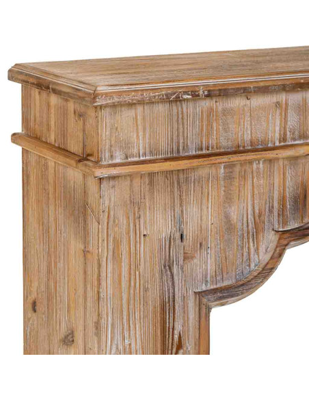 Manteau de cheminée décoratif bois vieilli 100x29x110 cm Raveloro  - 7