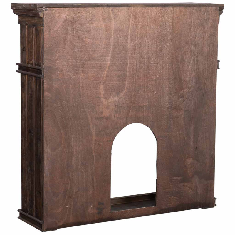 Manteau de cheminée bois brun 121x32,5x120 cm Ivernino  - 4