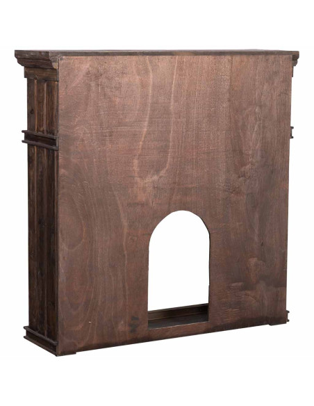 Manteau de cheminée bois brun 121x32,5x120 cm Ivernino  - 4