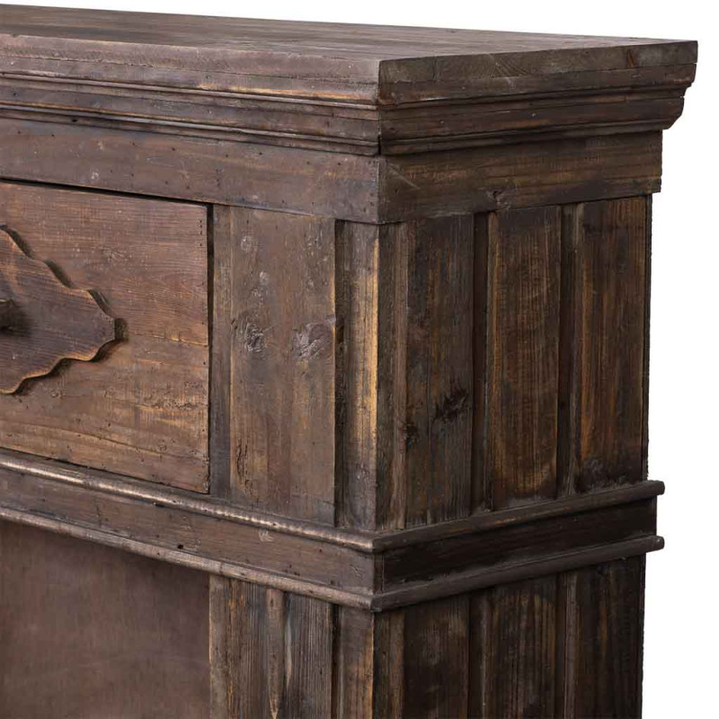 Manteau de cheminée bois brun 121x32,5x120 cm Ivernino  - 7