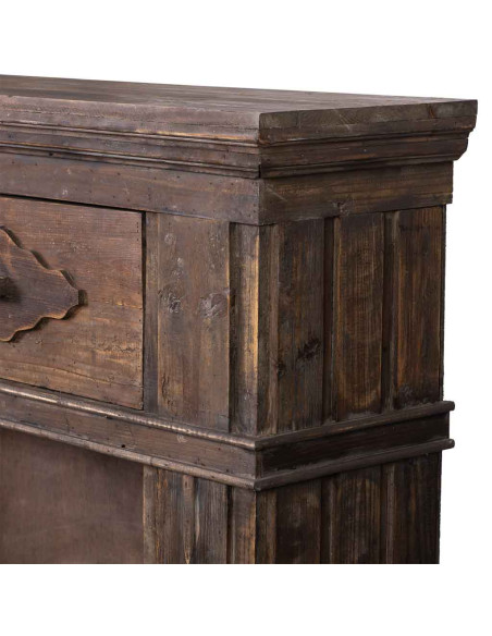Manteau de cheminée bois brun 121x32,5x120 cm Ivernino  - 7