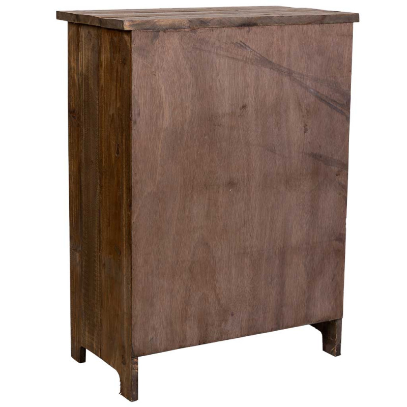 Chiffonnier industriel bois brun et métal 7 tiroirs 59x34x80,5 cm Orlenero  - 4