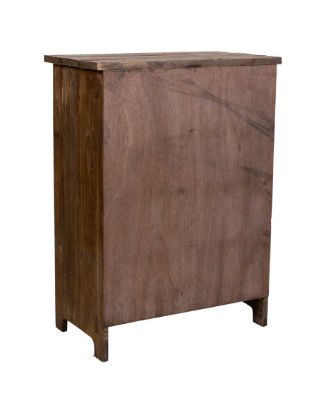 Chiffonnier industriel bois brun et métal 7 tiroirs 59x34x80,5 cm Orlenero  - 4