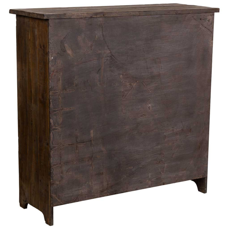 Commode industrielle 9 tiroirs bois brun métal 94,5x35x94,5 cm Orlenero  - 4
