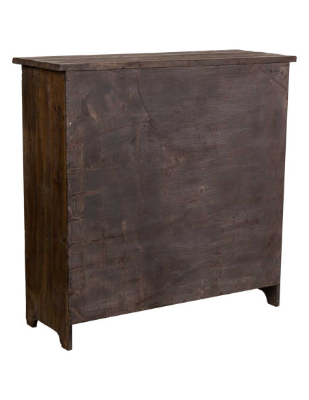 Commode industrielle 9 tiroirs bois brun métal 94,5x35x94,5 cm Orlenero  - 4