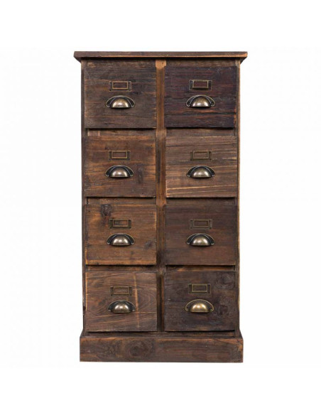 Chiffonnier apothicaire 8 tiroirs bois brun 48x32x87,5 cm Delarivo  - 2