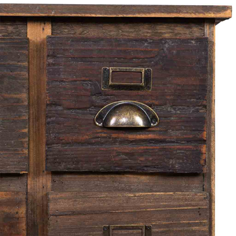 Chiffonnier apothicaire 8 tiroirs bois brun 48x32x87,5 cm Delarivo  - 6