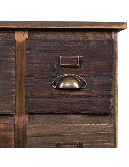 Chiffonnier apothicaire 8 tiroirs bois brun 48x32x87,5 cm Delarivo  - 6