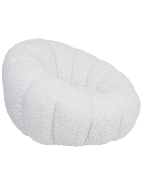 Fauteuil bouclette blanc coquille 92x92x65 cm Arelado  - 1