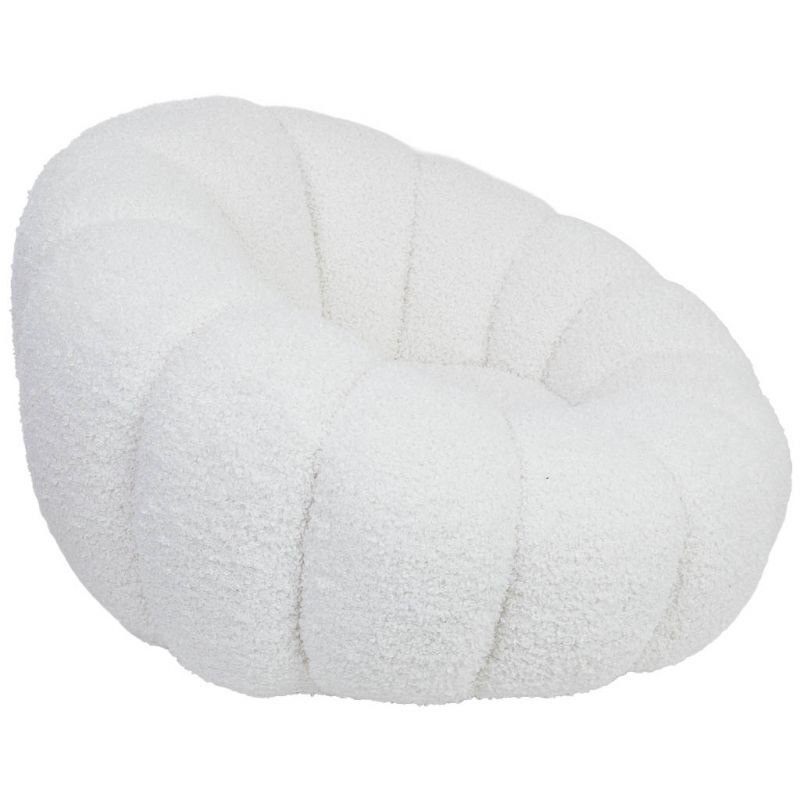 Fauteuil bouclette blanc coquille 92x92x65 cm Arelado  - 1