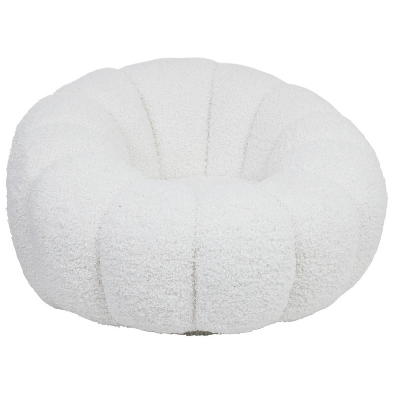 Fauteuil bouclette blanc coquille 92x92x65 cm Arelado  - 2