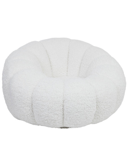 Fauteuil bouclette blanc coquille 92x92x65 cm Arelado  - 2