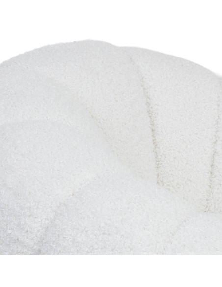Fauteuil bouclette blanc coquille 92x92x65 cm Arelado  - 6