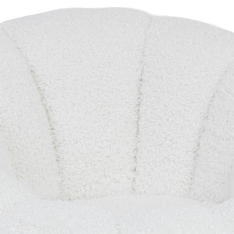 Fauteuil bouclette blanc coquille 92x92x65 cm Arelado  - 7