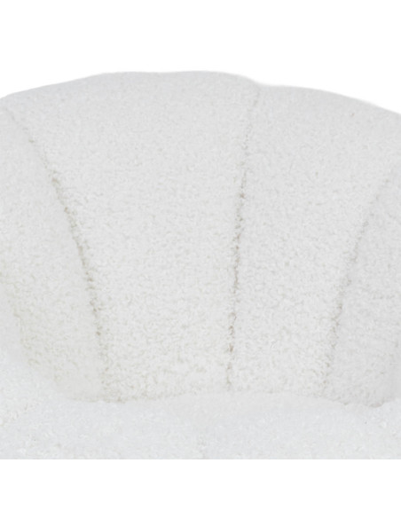 Fauteuil bouclette blanc coquille 92x92x65 cm Arelado  - 7