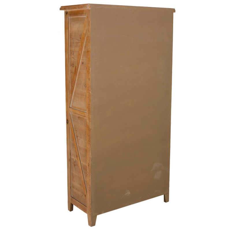 Meuble apothicaire bois brun 10 tiroirs 80x37x155 cm Hareliel  - 5