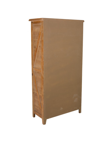 Meuble apothicaire bois brun 10 tiroirs 80x37x155 cm Hareliel  - 5