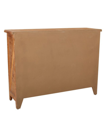 Buffet bois brun 2 portes 3 tiroirs 120x36x90 cm Hareliel  - 4