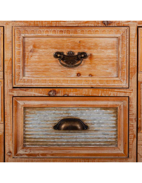 Buffet bois brun 2 portes 3 tiroirs 120x36x90 cm Hareliel  - 8