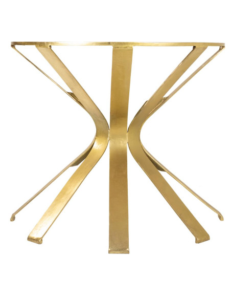 Console demi-lune métal doré verre fumé 94x52x78 cm Arelira  - 2