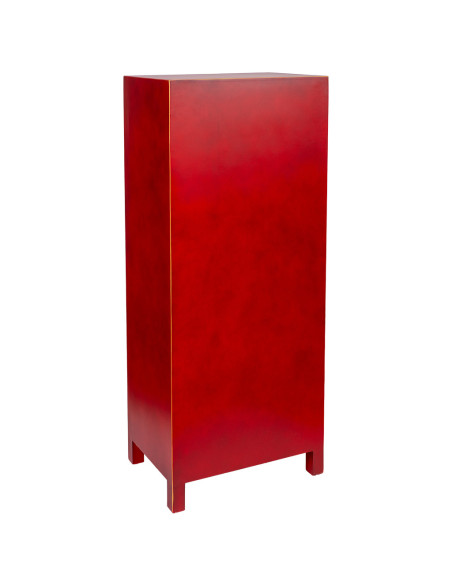 Armoire chinoise rouge laquée en MDF 50x34,5x121 cm Irelisa  - 4