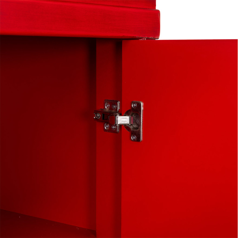 Armoire chinoise rouge laquée en MDF 100x45x160 cm Irelisa  - 6