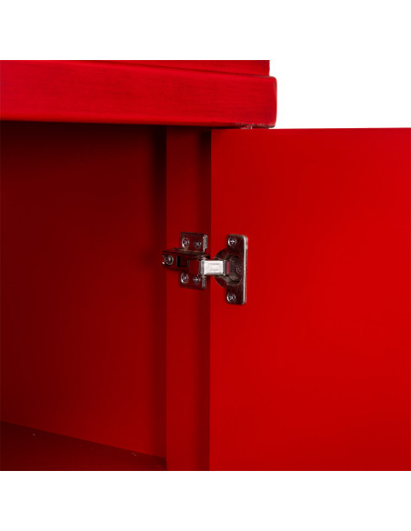 Armoire chinoise rouge laquée en MDF 100x45x160 cm Irelisa  - 6