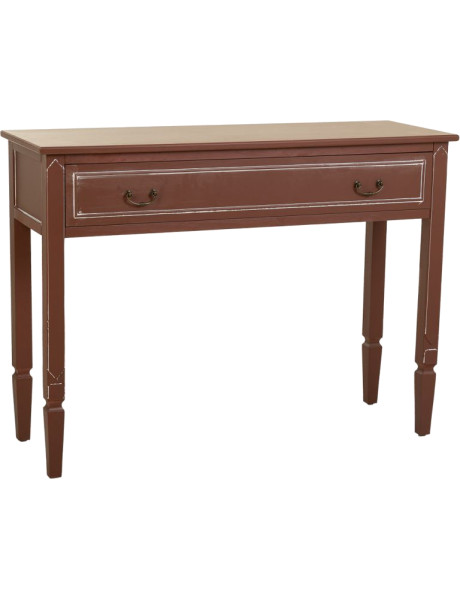 Console d’entrée bois chocolat avec tiroir 112x38x82 cm Savenela  - 1