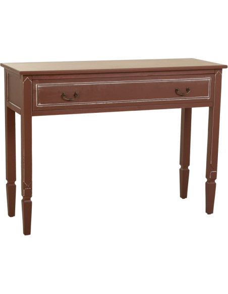 Console d’entrée bois chocolat avec tiroir 112x38x82 cm Savenela  - 1