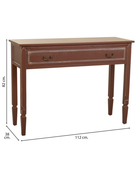 Console d’entrée bois chocolat avec tiroir 112x38x82 cm Savenela  - 8
