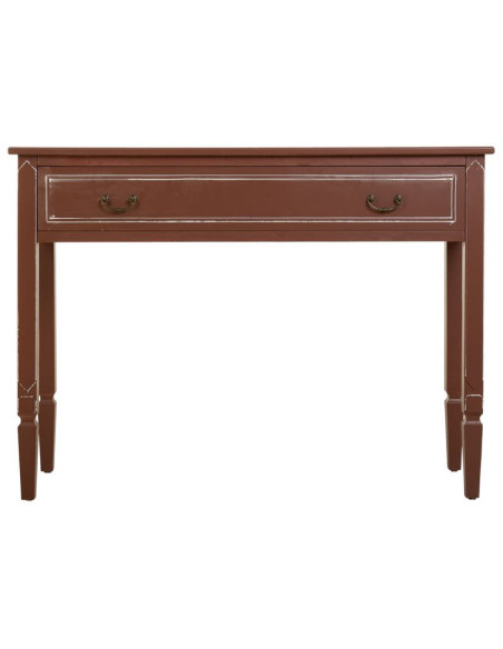 Console d’entrée bois chocolat avec tiroir 112x38x82 cm Savenela  - 3
