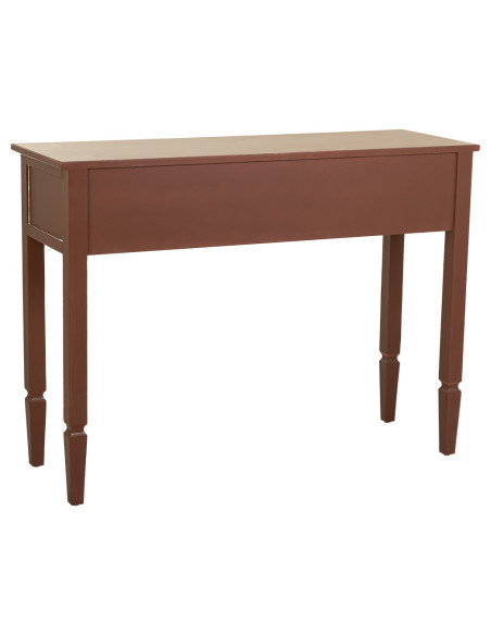 Console d’entrée bois chocolat avec tiroir 112x38x82 cm Savenela  - 5