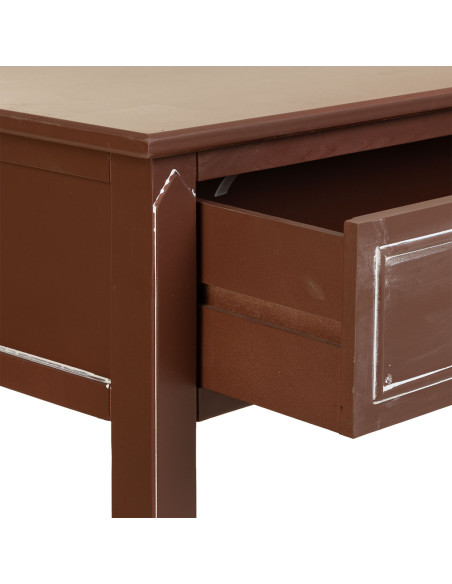 Console d’entrée bois chocolat avec tiroir 112x38x82 cm Savenela  - 6