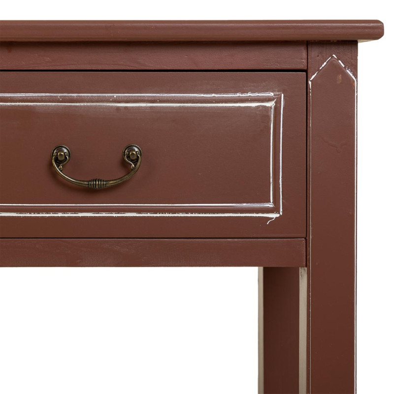 Console d’entrée bois chocolat avec tiroir 112x38x82 cm Savenela  - 7